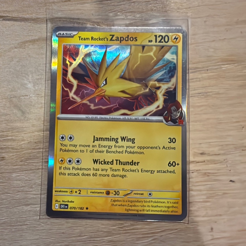 Pokémon Team Rocket's Zapdos 070/182 Destined Rivals Holo Rare